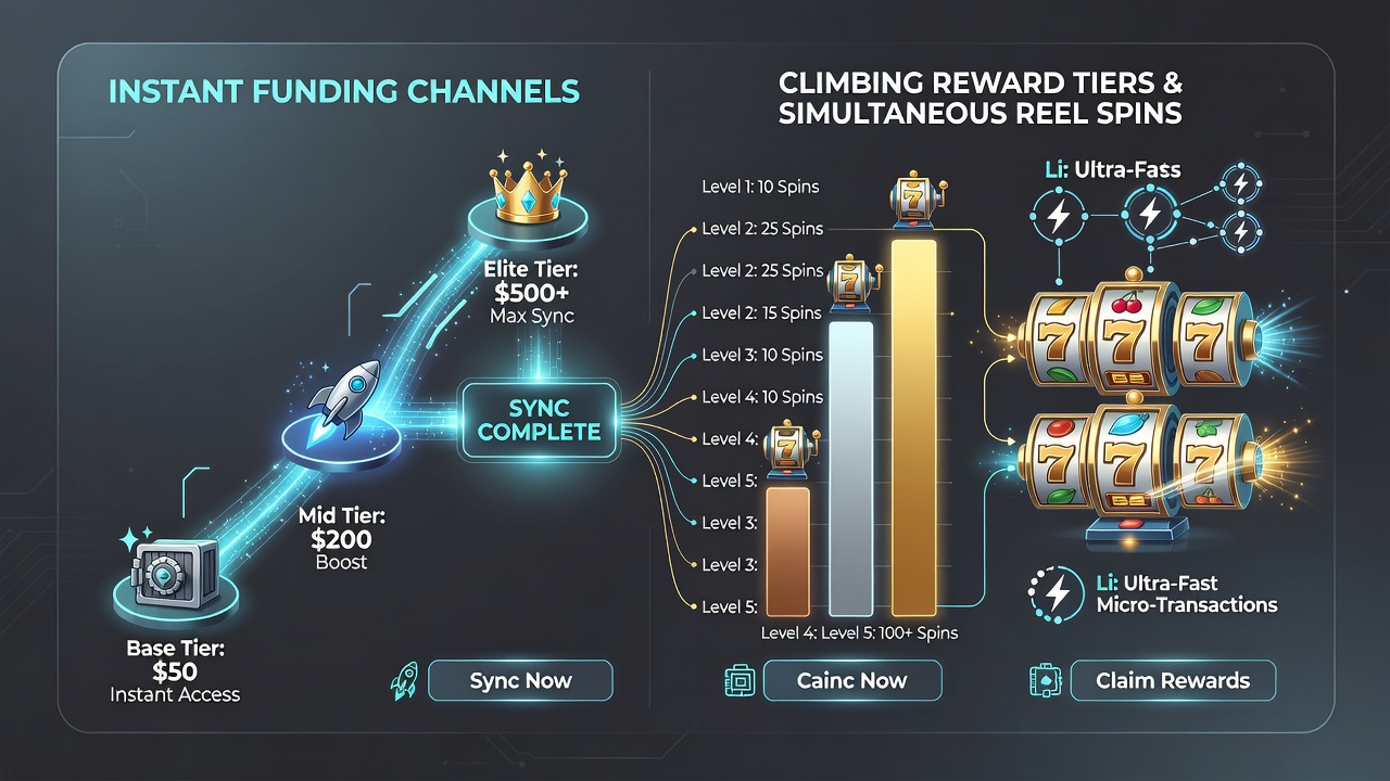Schnittstelle einer mobilen App mit aktiven Reel-Spins und gleichzeitiger Live-Wette plus Reward-Statusanzeige